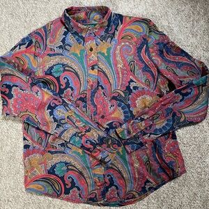 Lauren Ralph Lauren Jewel Toned Paisley Button Down